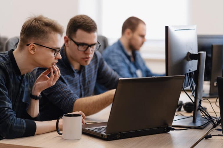 Software developers collaborating on WordPress and web development projects