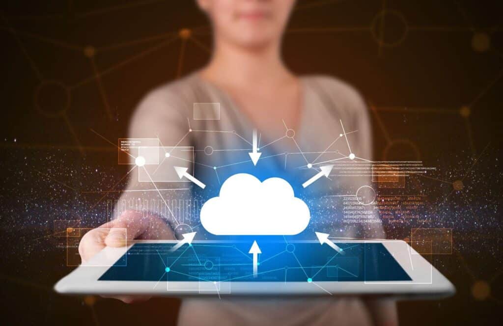 Cloud storage and digital transformation concept showing modern business automation solutions