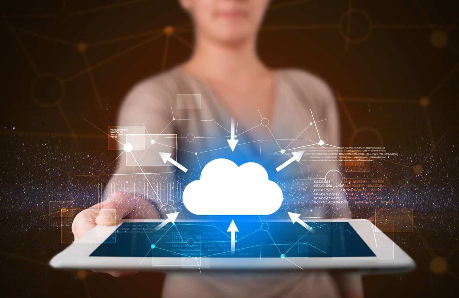 Cloud storage and digital transformation concept showing modern business automation solutions