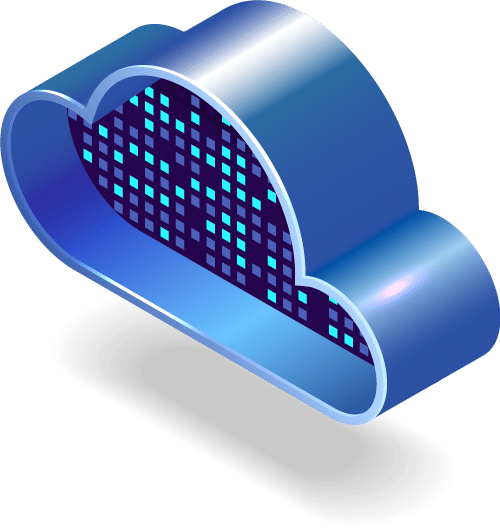 Digital heart cloud icon representing cloud computing and data technology solutions