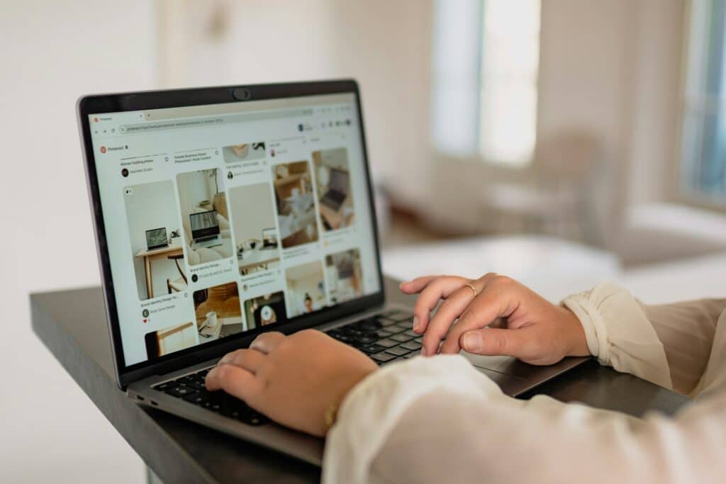 Website UI design and user experience optimization displayed on laptop screen
