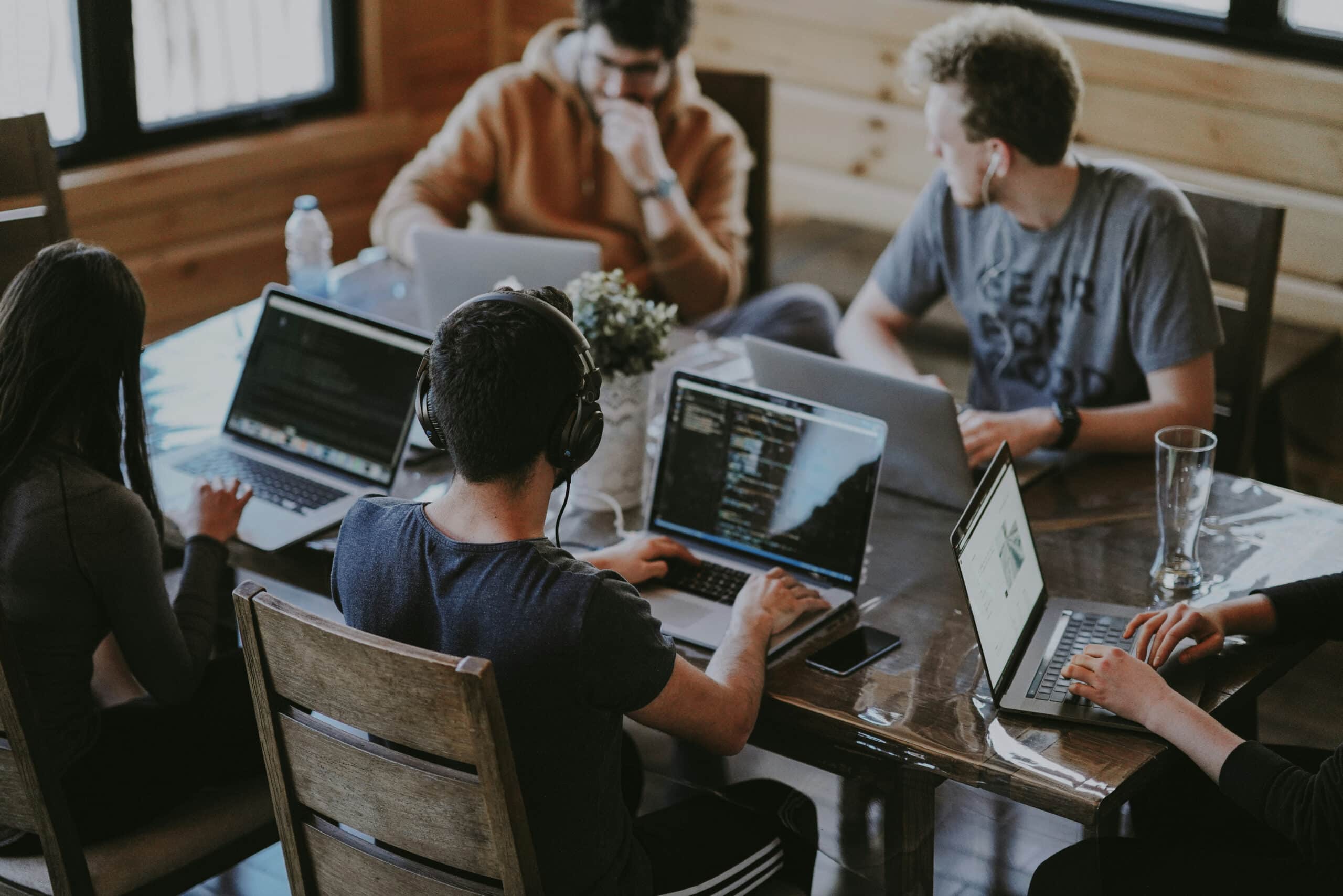 Developers collaborating on coding projects and building scalable web applications